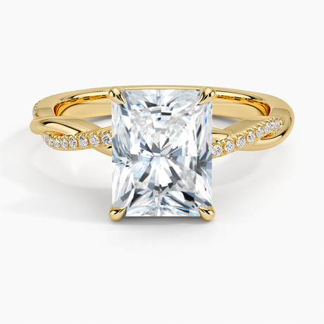 18K Yellow Gold Petite Twisted Vine Diamond Ring (1/8 ct. tw.)