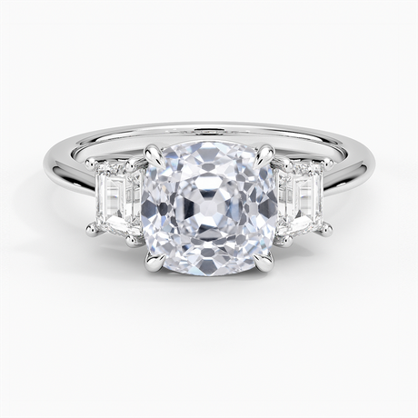 Embrace Three Stone Trapezoid Diamond Ring