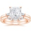 14KR Moissanite Tapered Baguette Diamond Bridal Set, smalltop view
