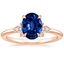 14K Rose Gold Fiore Diamond Ring, smalltop view