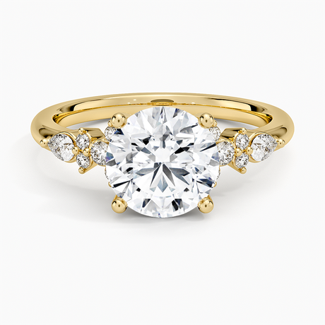 Pear and Round Diamond Engagement Ring Setting