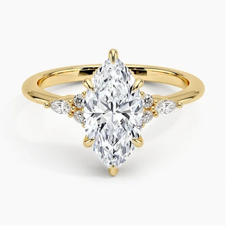 Nadia with 1.5ct Marquise Certified Lab Diamond in 18K Yellow Gold