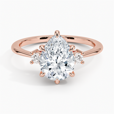 14K Rose Gold Petite Selene Three Stone Diamond Ring (1/10 ct. tw.)