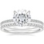 18KW Moissanite Demi Diamond Ring with Luxe Ballad Diamond Ring, smalltop view