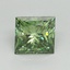 1.15 Ct. Fancy Vivid Green Princess Lab Grown Diamond