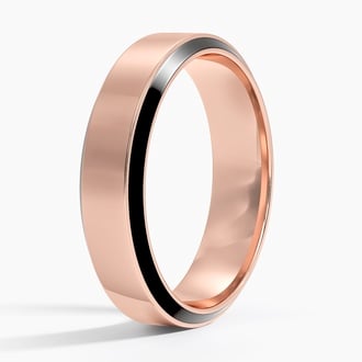 Daniel Beveled Edge 5.5mm Wedding Ring in 14K Rose Gold