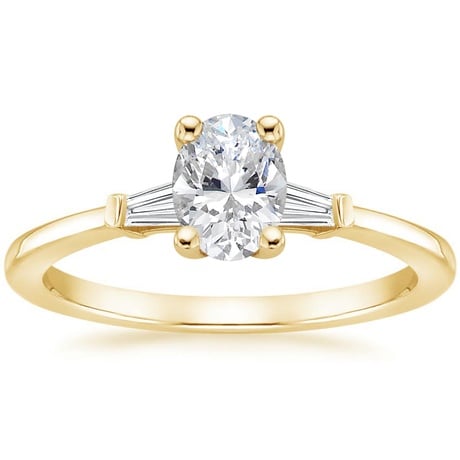 18K Yellow Gold Tapered Baguette Diamond Bridal Set