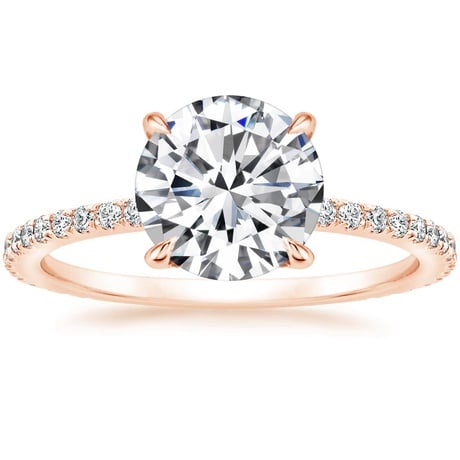 14K Rose Gold Demi Diamond Ring with Luxe Ballad Diamond Ring