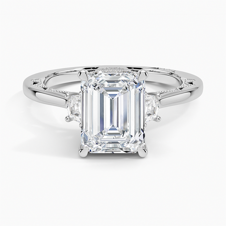 Tacori Lunetta Crescent Three Stone Diamond Ring