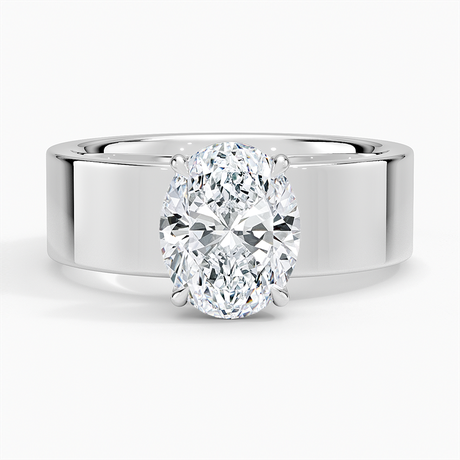 Thick Solitaire Engagement Ring