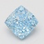 4.03 Ct. Fancy Vivid Blue Cushion Lab Grown Diamond