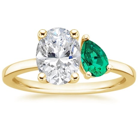 Toi et Moi Engagement Ring - Viridian Diamond