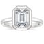 18K White Gold Blair Bezel Ring, smalltop view