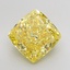 5.44 Ct. Fancy Vivid Yellow Cushion Lab Grown Diamond