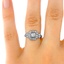 The Cecelia Ring, smalltop view on a hand