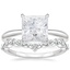 18KW Moissanite Freesia Ring with Curved Versailles Diamond Ring, smalltop view