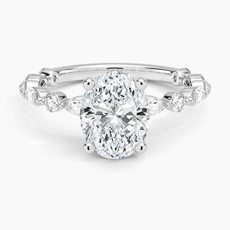 Alternating Marquise and Round Diamond Setting