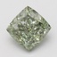 4.10 Ct. Fancy Vivid Green Cushion Lab Grown Diamond