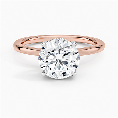 14K Rose Gold Platinum Adorned Mixed Metal Diamond Ring