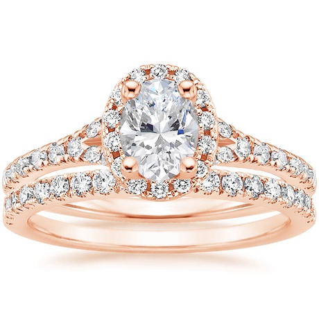 14K Rose Gold Joy Diamond Ring (1/3 ct. tw.) with Bliss Diamond Ring (1/5 ct. tw.)