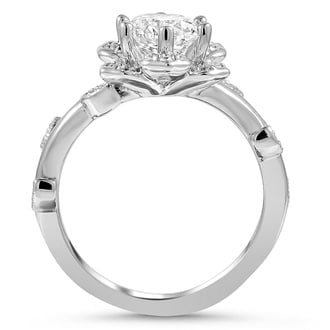 Custom Leaves and Petals Diamond Ring