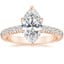 14K Rose Gold Sienna Three-Quarter Coverage Diamond Ring, smalltop view