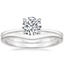 18K White Gold Katerina Diamond Ring with Petite Curved Wedding Ring