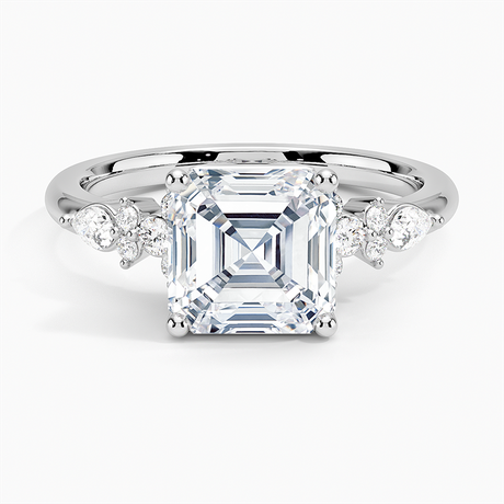 18K White Gold Rosette Diamond Ring