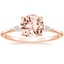 14K Rose Gold Petite Cometa Three Stone Diamond Ring, smalltop view
