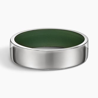 Beveled Edge Matte Green Cerakote 6mm Wedding Ring