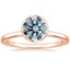 14K Rose Gold Noemi Bezel Ring, smalltop view