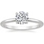 18K White Gold Secret Halo 1.5mm Diamond Ring, smalltop view