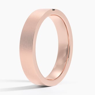 Apollo Black Diamond 4.5mm Wedding Ring in 14K Rose Gold