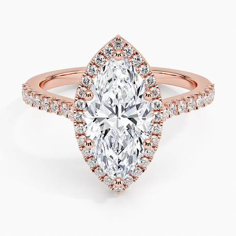 14K Rose Gold Adorned Odessa Halo Diamond Ring