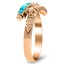 The Twain Ring, smalltop view on a hand