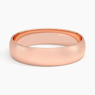 Matte Slim Profile 6mm Wedding Ring in 14K Rose Gold