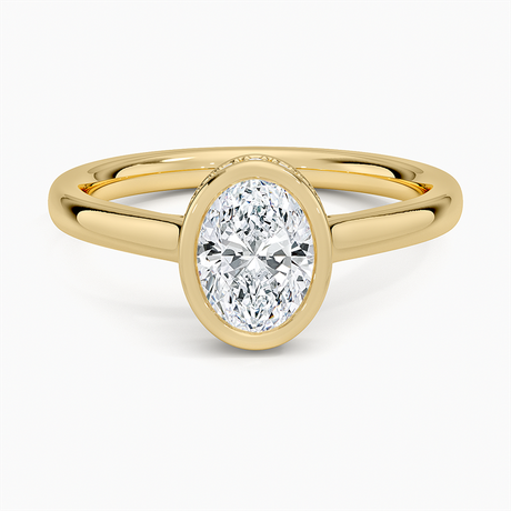 Bezel Halo Engagement Ring - Hidden Halo