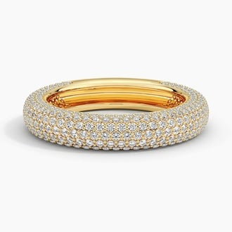 Chunky Dome Pavé Diamond Eternity Stacking Ring