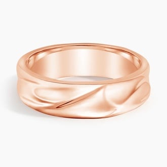 Wave 6mm Wedding Ring in 14K Rose Gold