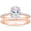 14K Rose Gold Versailles Hidden Halo Diamond Ring with Petite Comfort Fit Wedding Ring