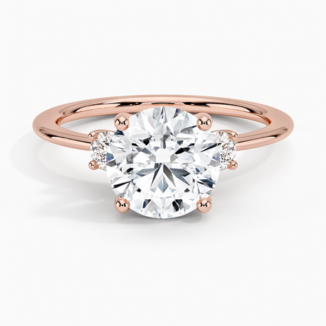 14K Rose Gold Aimee Three Stone Diamond Ring