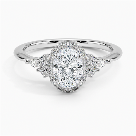 Diamond Halo Accent Engagement Rings