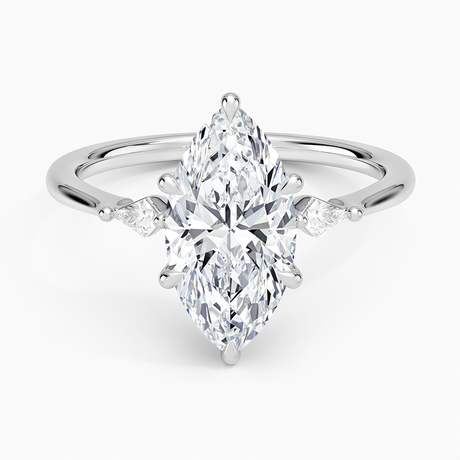 Platinum Petite Cometa Three Stone Diamond Ring