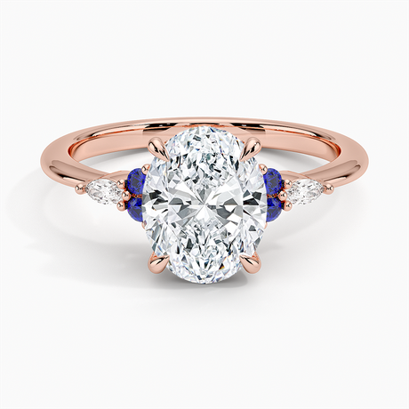 14K Rose Gold Nadia Sapphire and Diamond Ring