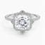 18K White Gold Reina Halo Diamond Ring, smalltop view