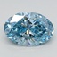 1.09 Ct. Fancy Vivid Blue Oval Lab Grown Diamond