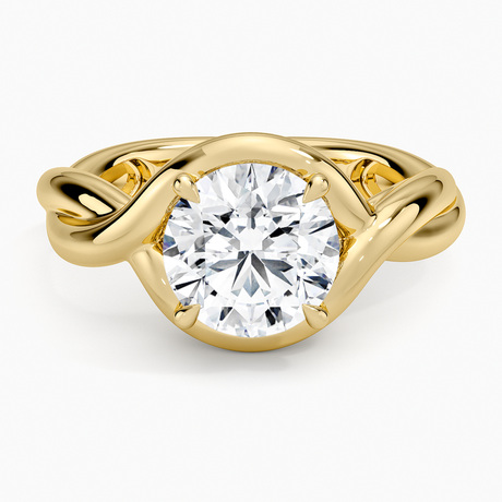 Bypass Twist Bezel Solitaire Diamond Ring