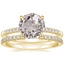 14K Yellow Gold Petite Viviana Diamond Ring (1/6 ct. tw.) with Sia Diamond Ring (1/8 ct. tw.)
