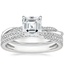 Platinum Petite Twisted Vine Hidden Halo Diamond Ring with Calypso Diamond Ring