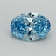 0.64 Ct. Fancy Vivid Blue Oval Lab Grown Diamond